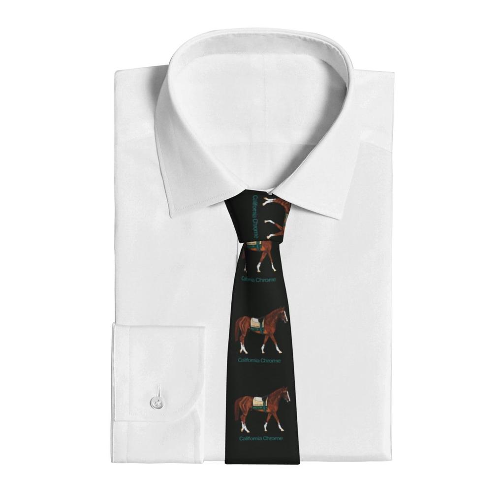 Chioee Men's Tie, California Chrome, Horse Pattern, Cute, Stylish, Popular, Easy To Tie, Washable, Cool Biz Style, Gentleman, Formal Wear, Wedding,