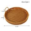1Pcs Round Shape Storage Tray Breakfast Bread Food Plastic Rattan Threads Basket