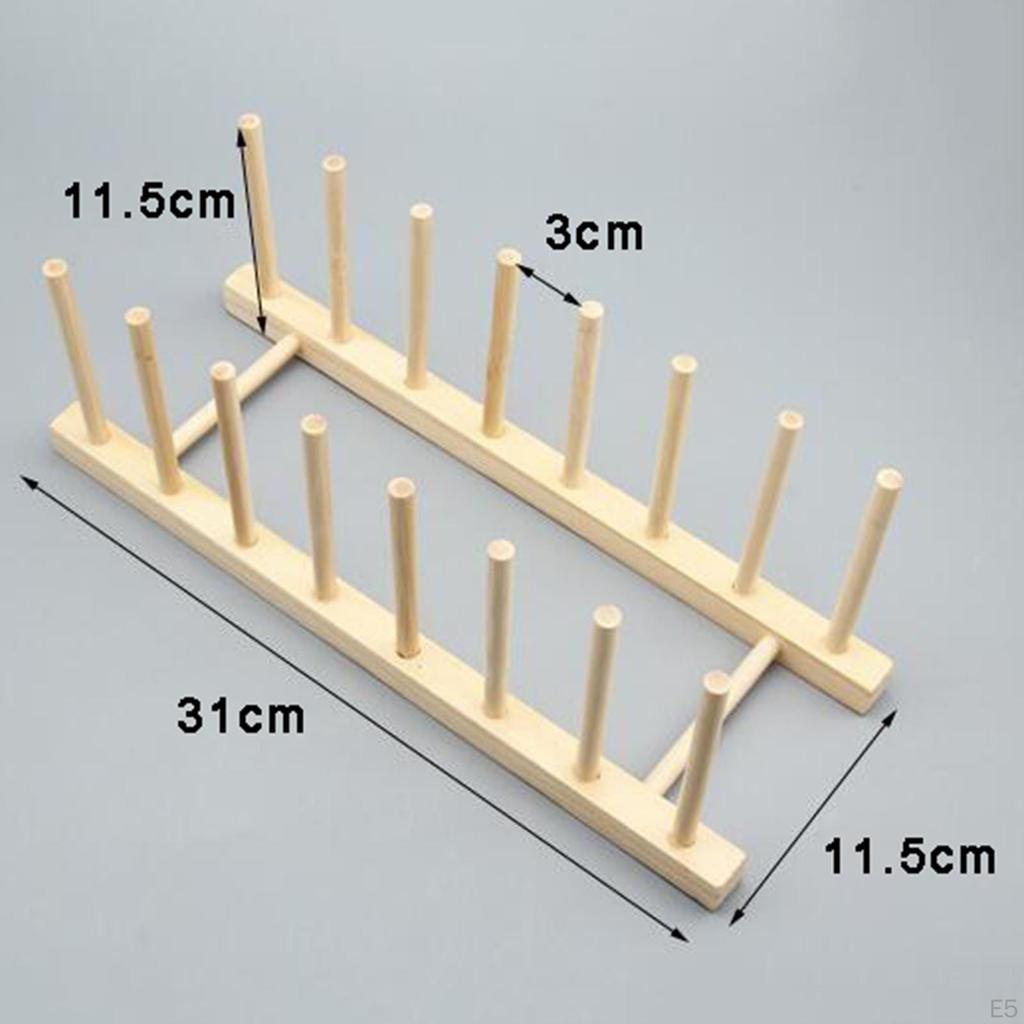 Wooden 8/16 Peg Spool Holder Sewing Thread /Storage Stand