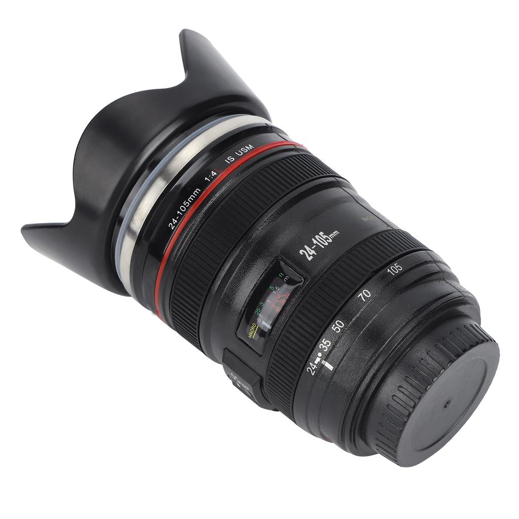 Simulační kelímek z nerezové oceli pro kávu s objektivem fotoaparátu, hrnky s výsuvným víkem, fotografické milovníky