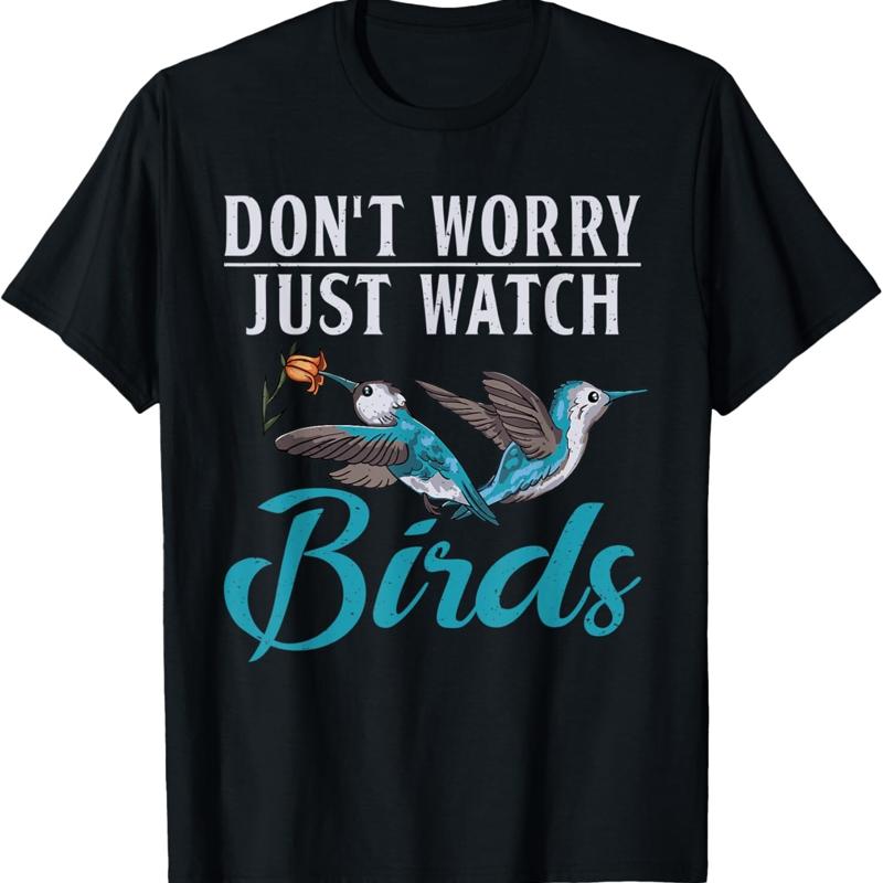

Dont Worry just watch Birds Lover T Shirt - Men s Summer Cotton Graphic Tee 5XL різнокольоровий