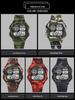 Men's Multifunctional Camouflage Waterproof Sports Watch - Seven-Color Luminous Fashion Square Design