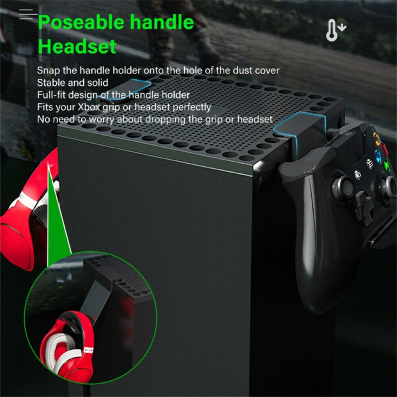 

Пылезащитный чехол Game Host для игровой консоли Xbox Series X, пылезащитный чехол, пылезащитная сетка, стойка для гарнитуры, ручка, крючки, держатель