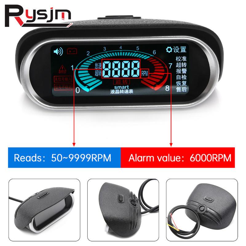 HD 12v 24v LCD Digital Car Truck Tachometer 50-9999RPM Auto Gauge Tacometro for Boat Diesel Outboard Motor Excavator Rpm Meter