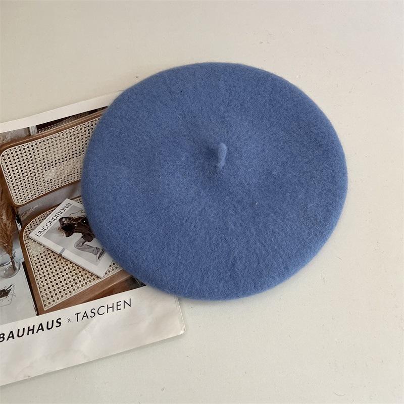 Bow Beret Women's Autumn and Winter Woolen Versatile Trend Retro Painter Hat