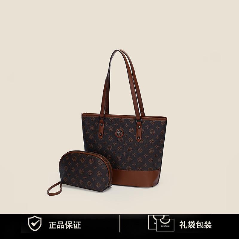 2025 New Bag Women's Leather Senior Mom Large Capacity Commuter One Shoulder Handheld Tote Large Bag