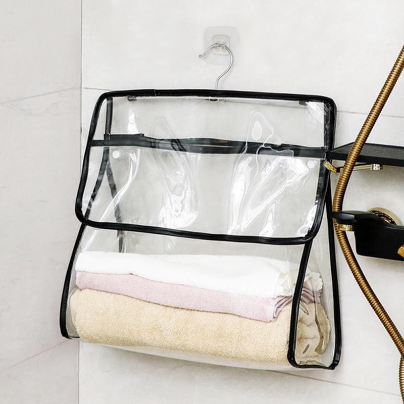Wall-Mounted Waterproof Large-Capacity Transparent Bathroom Storage Bag