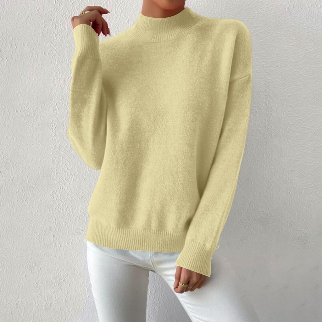 Women's Casual Round Neck Colorblock Pullover Sweater Loose Casual Long Sleeve Contrast Color Top