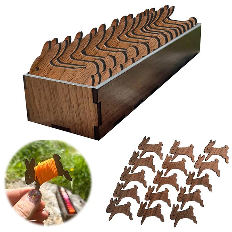 

Деревянный набор для вышивания животных, овцы и кошки, органайзер для ниток, держатель для ниток, органайзер для ниток, швейный инструмент