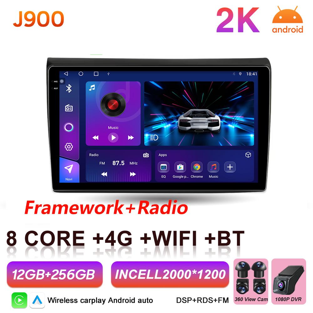 Android 16 Car Radio For Fiat Bravo 198 2 2007 - 2014 Multimedia Player Carplay BT Auto Stereo 2k Screen 5G Wifi GPS Navigation
