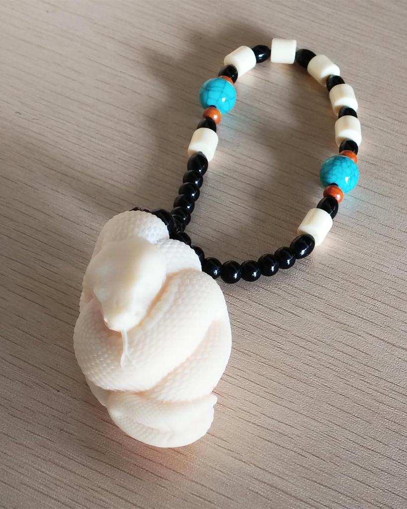 Small White Snake Auspicious Feng Shui Entryway Year of the Zodiac Good Luck Feng Shui Rope Included Figurine, Charm, Item, Decoration, Snake, Sign,