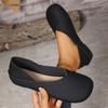 Fashion Low-heeled Single Shoes Autumn New Round Toe Shallow Mouth Soft Sole Non-slip Wear-resistant Low-top Shoes