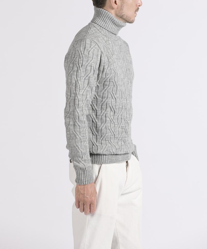 PANICALE Gray Melange Casual Turtleneck Knit