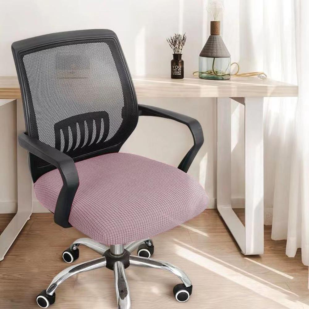 Velvet Spandex Office Chair Seat Covers Stretch Solid Color Armchair Seat Protector Removable Chair Dustproof Cover