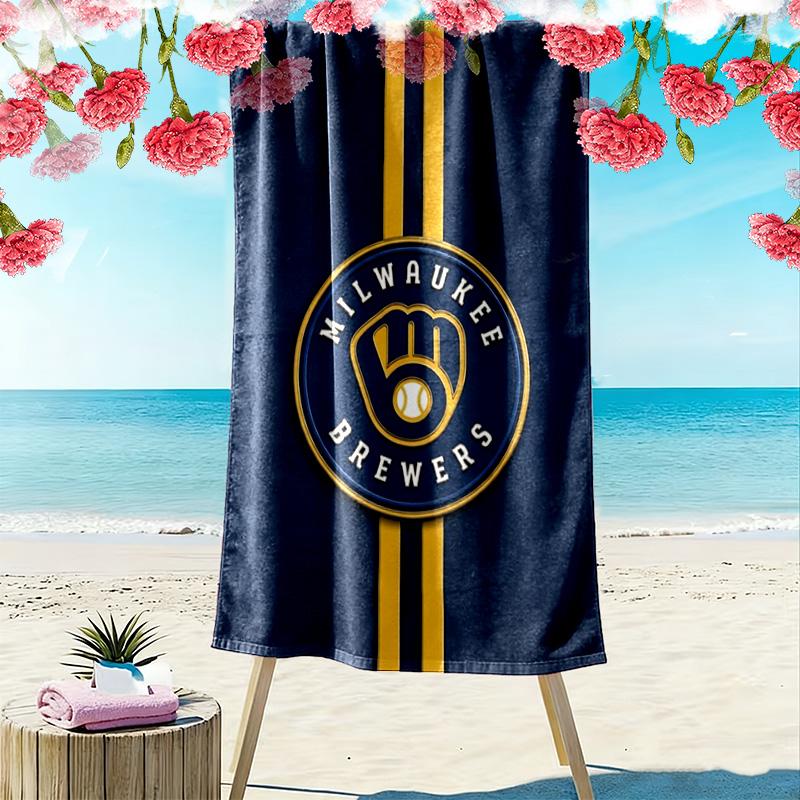 Milwaukee Brewers Print Strandtuch, Großes Weiches Schnelltrocknendes Handtuch für Strand Camping Schwimmen