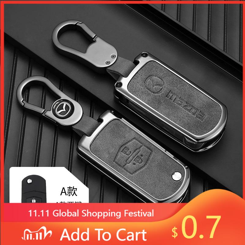 2025 Hot 3 Buttons Car Leather Key Case Protector Cover Shell For Mazda CX-5 CX5 CX-7 CX7 3 2 6 Atenza CX-9/CX9 MX5 Key Case Acc