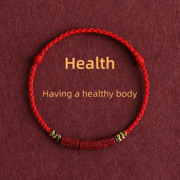 Glückskarpfen Reines Rotes Seil Armband für Damen Herren Chinesischer Stil Zinnober Handgemacht Verstellbar Geflochtenes Armband Amulett Schmuck Geschenke