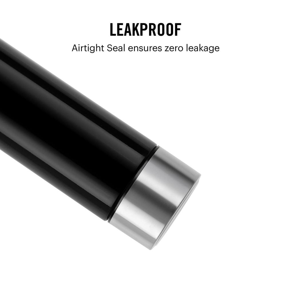 Sticlă de Apă din Oțel Inoxidabil 1000ml, Negru | Certificat ISI | Perete Simplu | Etanșă, Rezistentă la Rugină | Calitate Alimentară, Ușor de Transportat | Ideală pentru Frigider