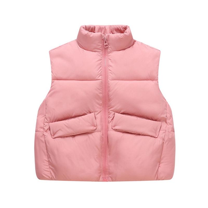 

3-10 Years Kids Winter Warm Vest Turtleneck Zipper Vest 140