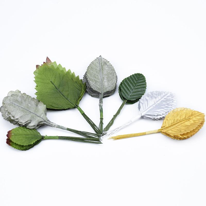 12 Pieces Vases for Home Decoration Accessories Scrapbooking Wedding Decorative Flowers Wreaths Silk Leaves Artificial Plants