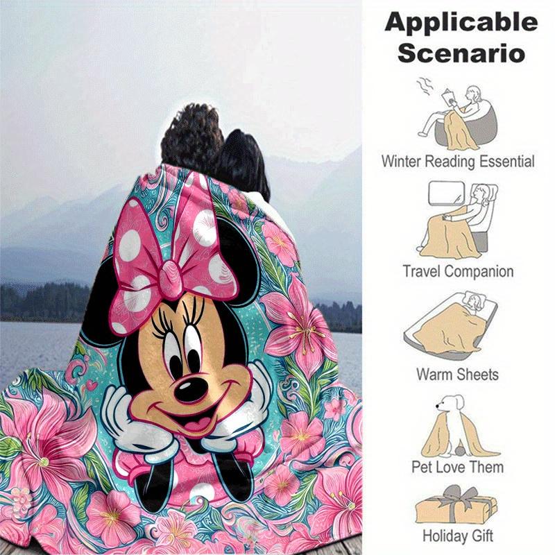 1pc Minnie Printing Blanket - Soft, All-Season Throw for Office Blanket,Personalized Gift with Adorable Cartoon Design