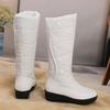 Warm Fur High Snow Boots Women Winter Shoes Casual Wedges Down Waterproof Black Red White Thick Plush Knee High Boots Girls
