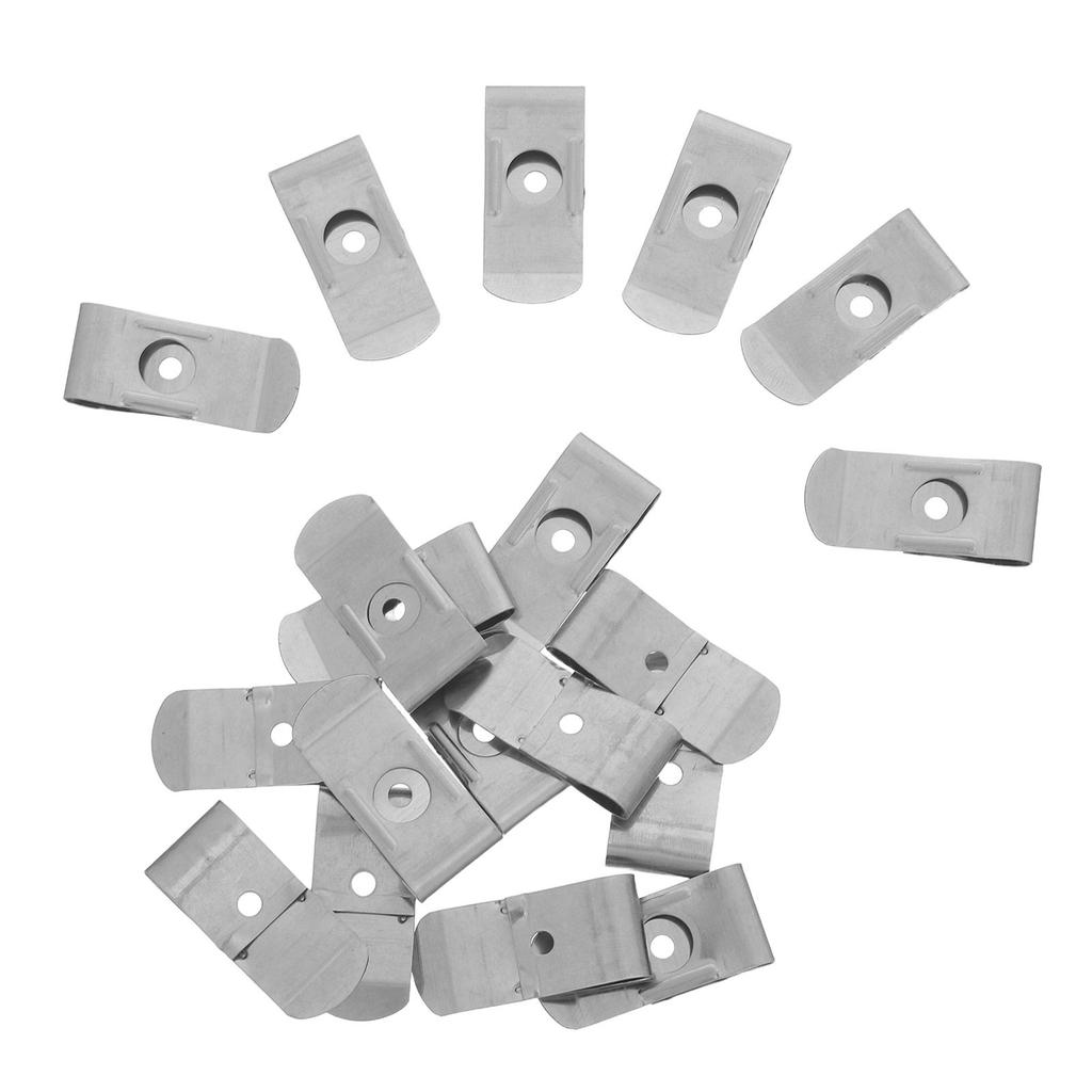 20Pcs Round-Edged Stainless Steel Tape Measure Belt Clip Metal Hook Attachment for Carpenters Uniform Officers