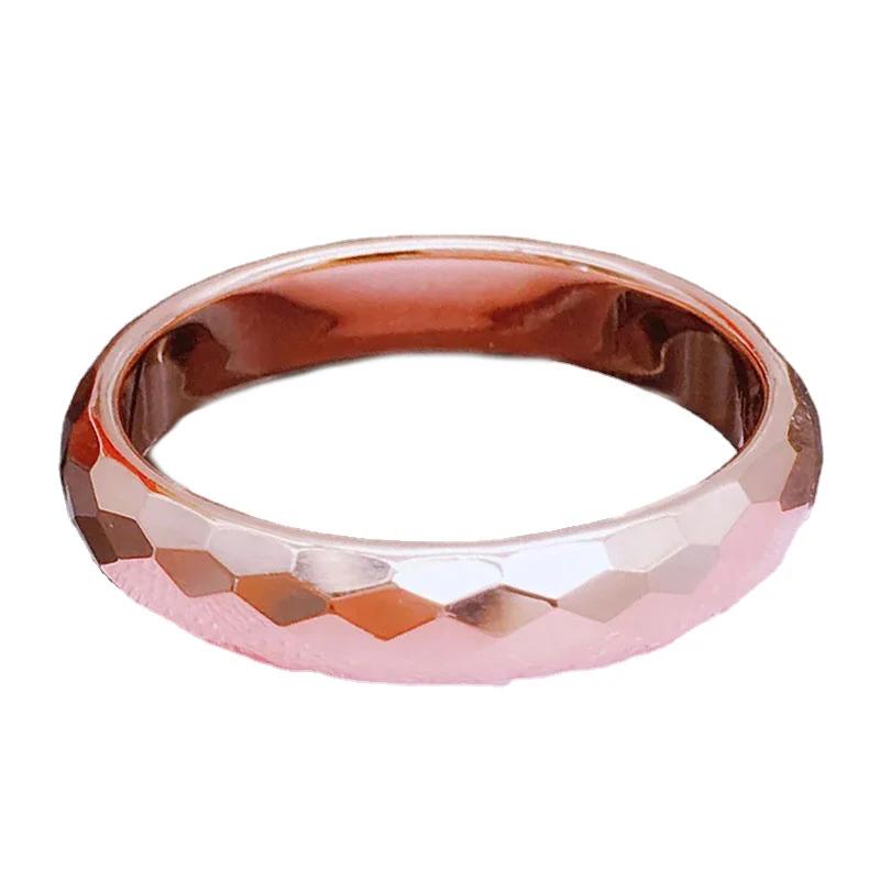 Klassische Textur Geometrisch Facettierte Ringe für Damen Eleganz Leichter Luxus Roségoldene Schlichtheit Zirkon Verstellbar