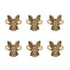 Set of 6 Portable Easter Rabbit Napkin Holders Rabbit Napkin Rings for Easter Thanksgiving and Festival Table Decoration