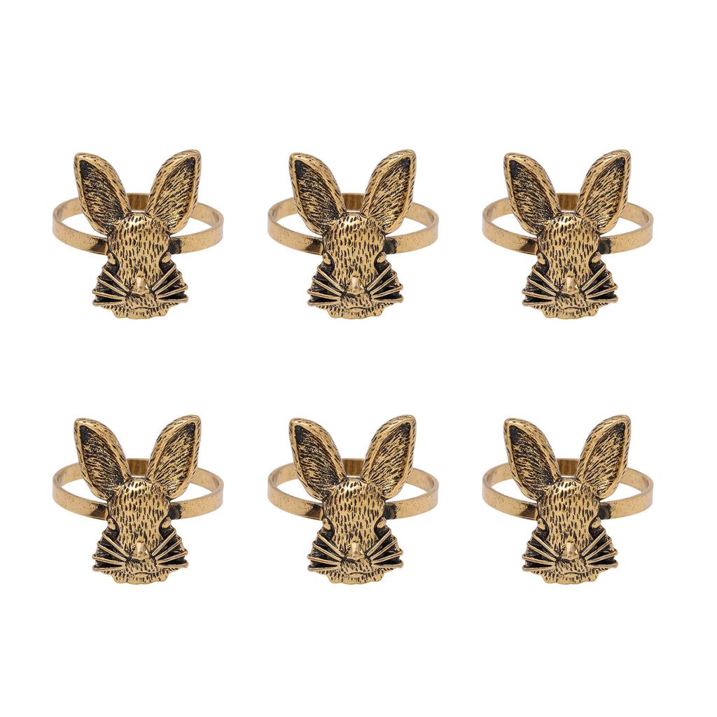 Set of 6 Portable Easter Rabbit Napkin Holders Rabbit Napkin Rings for Easter Thanksgiving and Festival Table Decoration