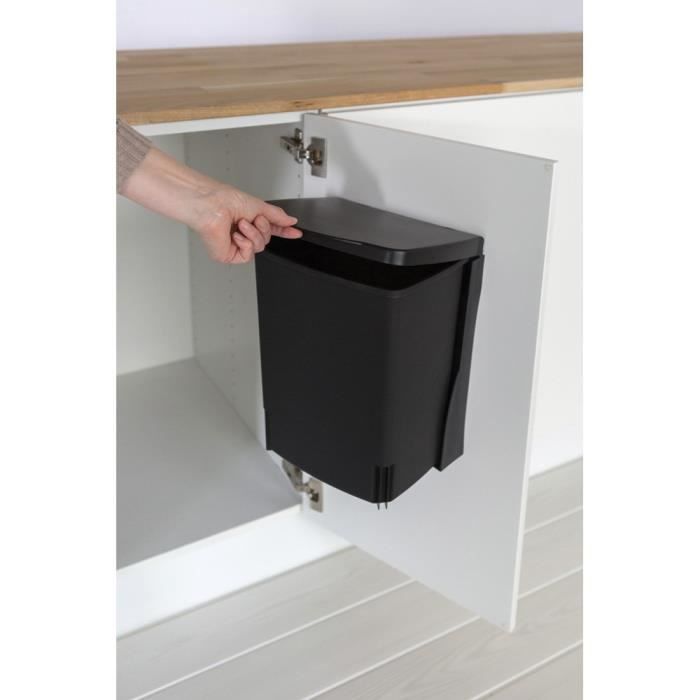 Brabantia poubelle builtin bin 10l rectangulaire noir