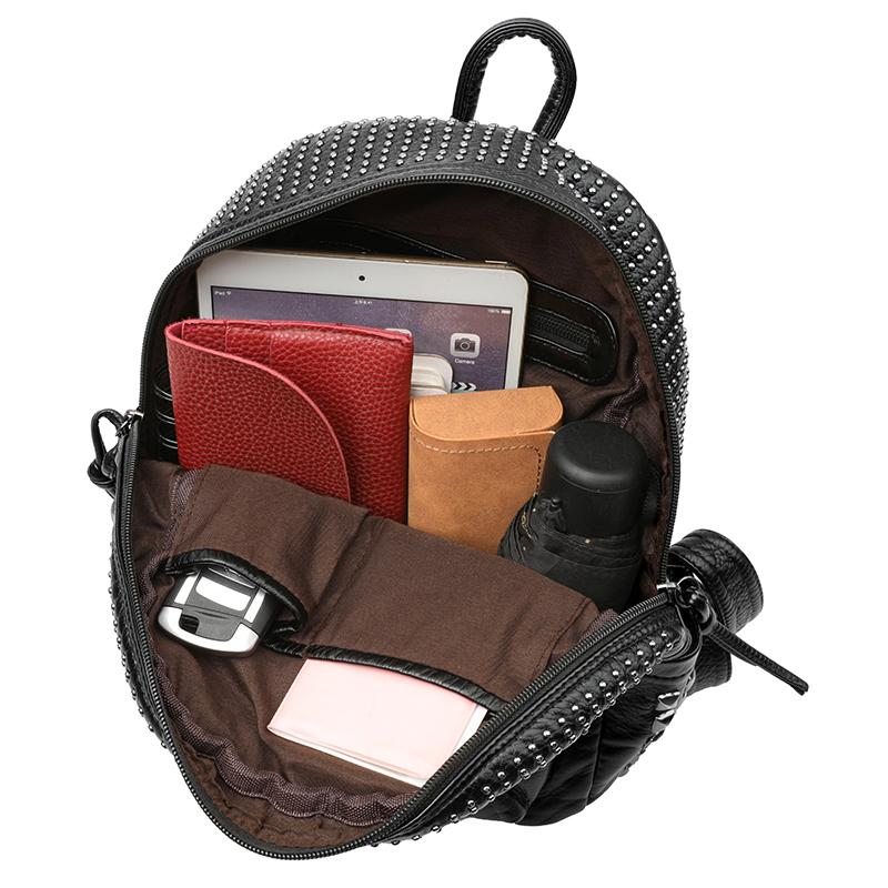 Rivet PU Backpack Women Travel Backpack