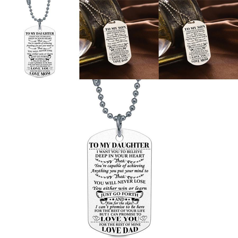 Stylish Fashion Necklace Dog Tag For My Son Daughter Dad Mom Ideal Birthday Gift