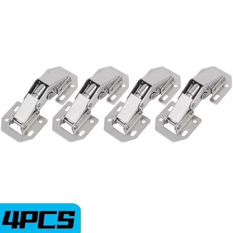 10 Pieces Steel Cabinet Hinges 90 Degree No Drilling with Hydraulic Buffer for Smooth Opening and Closing