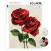 Elegantes gerahmtes Perlenkunst-DIY-Set mit doppeltem Rosen-Design 5D glitzerndes Perlen-Leinwandbild ready to display Romantische Heimdekoration Geschenkidee
