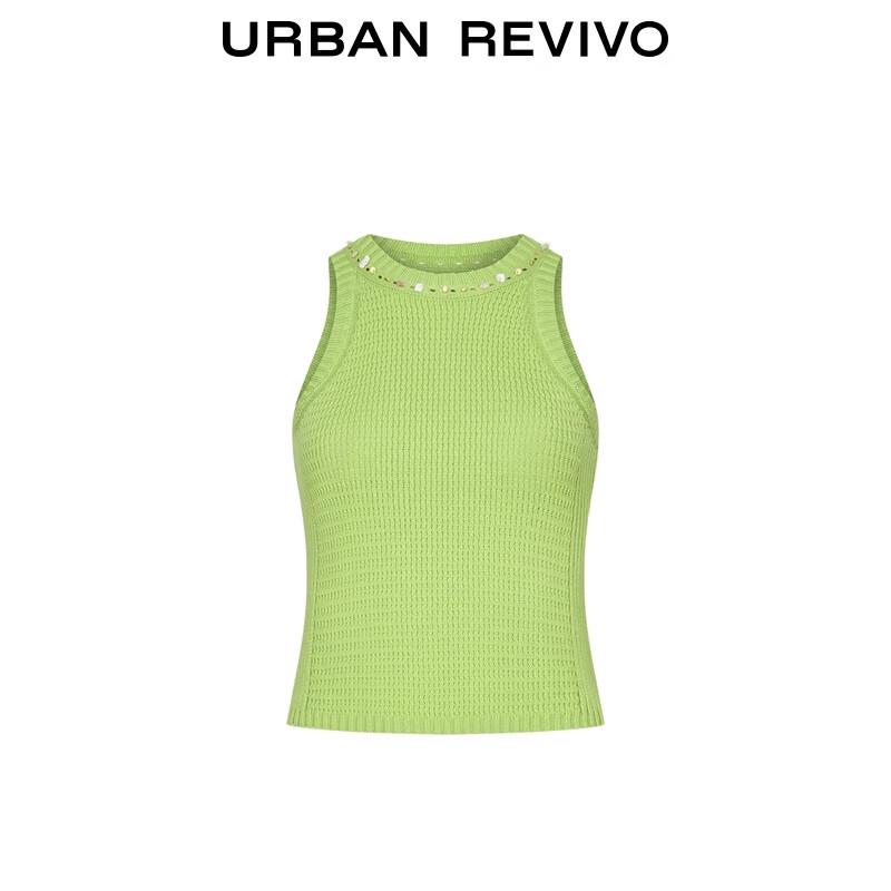 UR 2025 Autumn Resort Beaded Sleeveless Knit Top