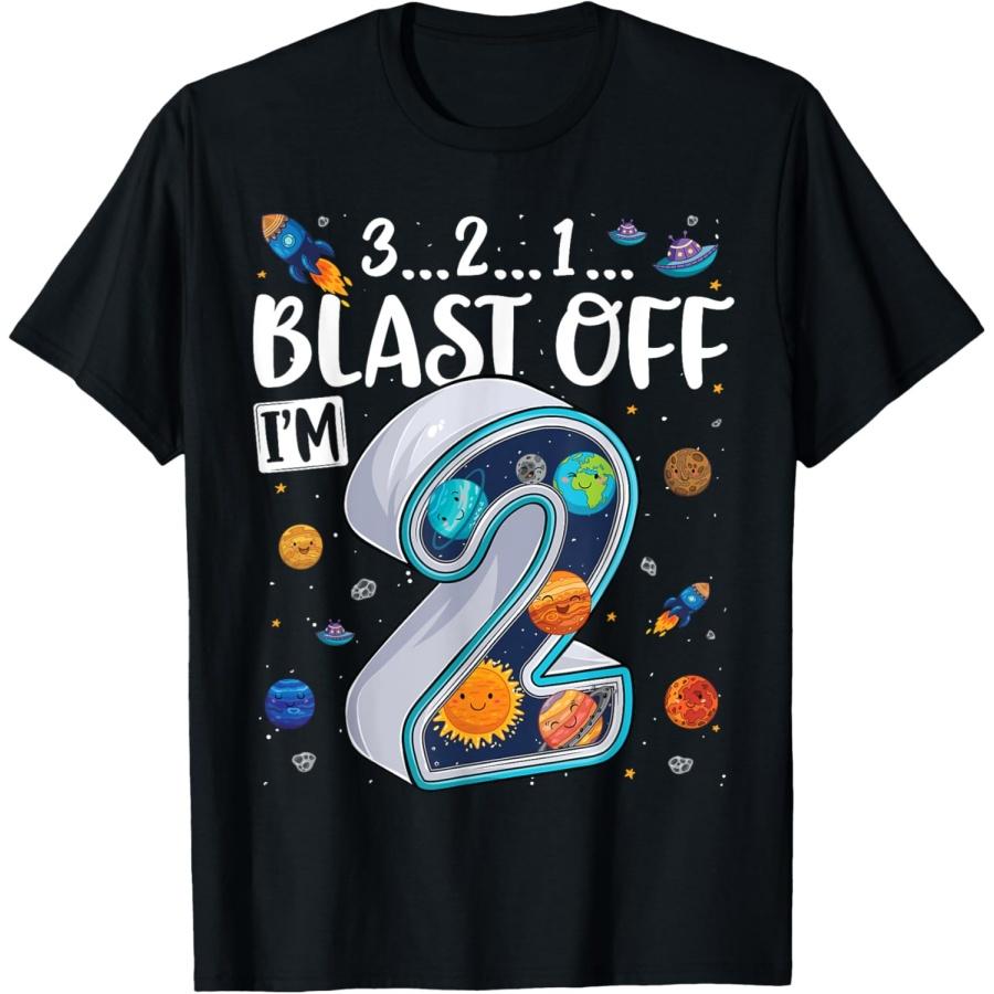 Планеты Солнечной системы Два 2 года 2-й День Рождения Девочка Мальчик Футболка S
