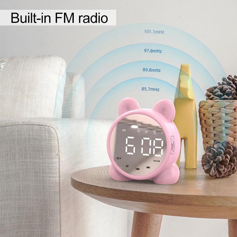 Uroczy zegar stołowy dla uczniów Bluetooth inteligentny głośnik budzik zegar cyfrowy LED budzik temperatura zegar na prezent