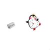 Retro Wooden Remote Control Organizer with Slots And Cartoon Penguin Wall Clock for Bedroom