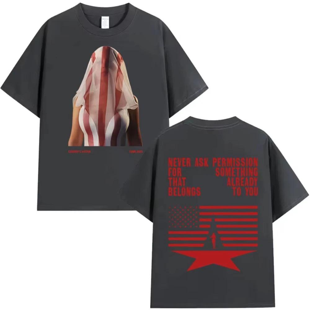 Beyoncé Cowboy Carter 2025 Tour Double-Sided Print T-Shirt, Unisex Patriotic Quote Graphic Tee, 100% Cotton Casual Streetwear Top