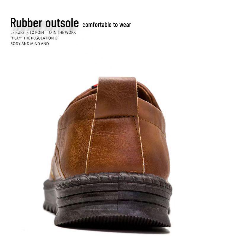 Herren Frühling 2025 Weiche Leder Slipper - Perforierte Freizeit-Slipper