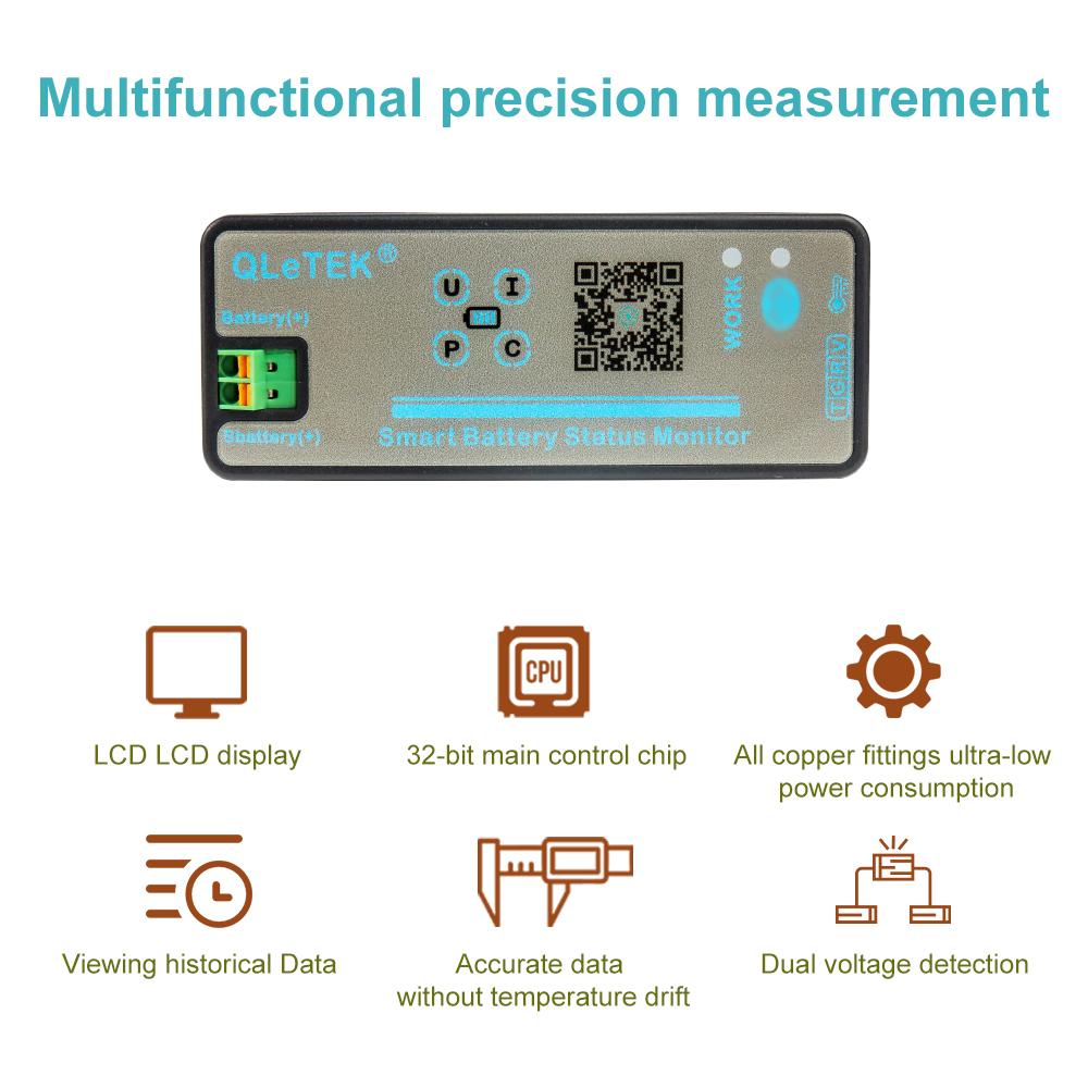 2.4 Inch Wireless BT Voltage Meter Current Meter Ammeter Voltmeter Coulometer Battery Power