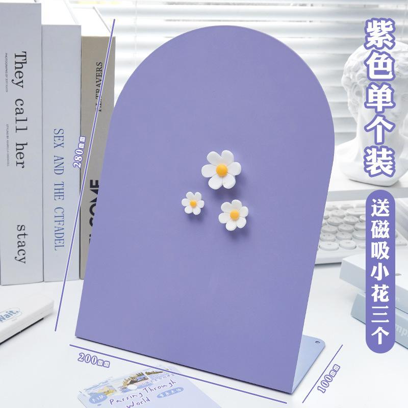Desktop Magnetic Fluorescent Metal Message Board Vertical Standing Memo For Home Office
