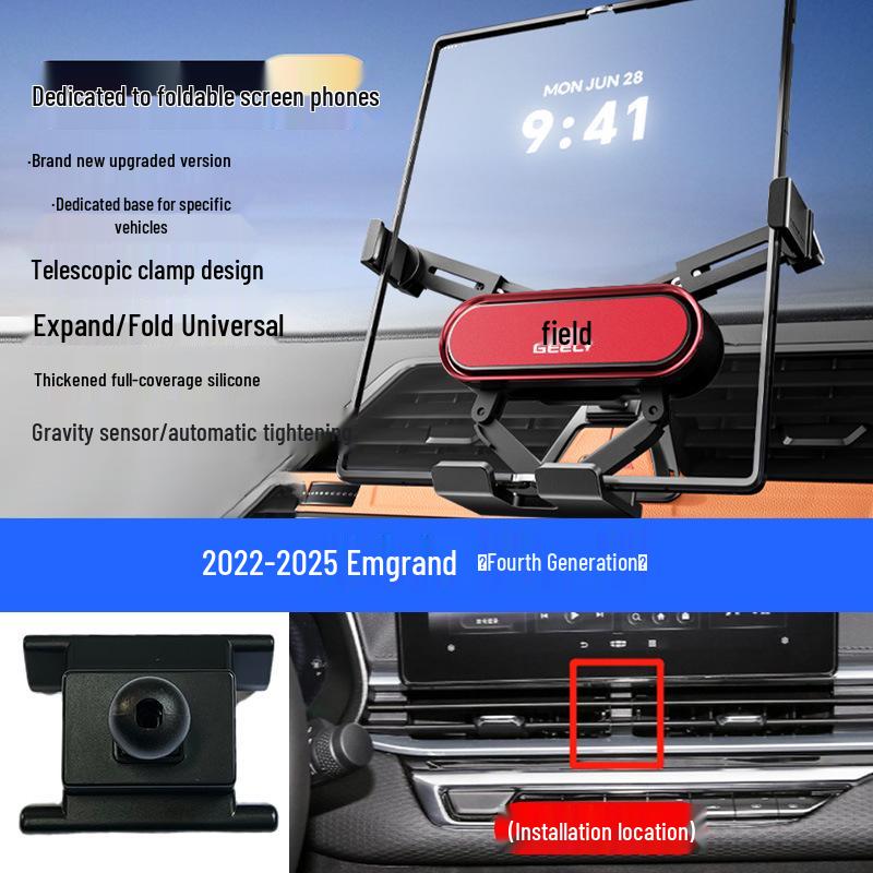 Custom Foldable Phone Holder for Geely Models: Emgrand, Boyue, Vision X1/X6, Jiaji, Binyue, Xingyue L, Xingyuan