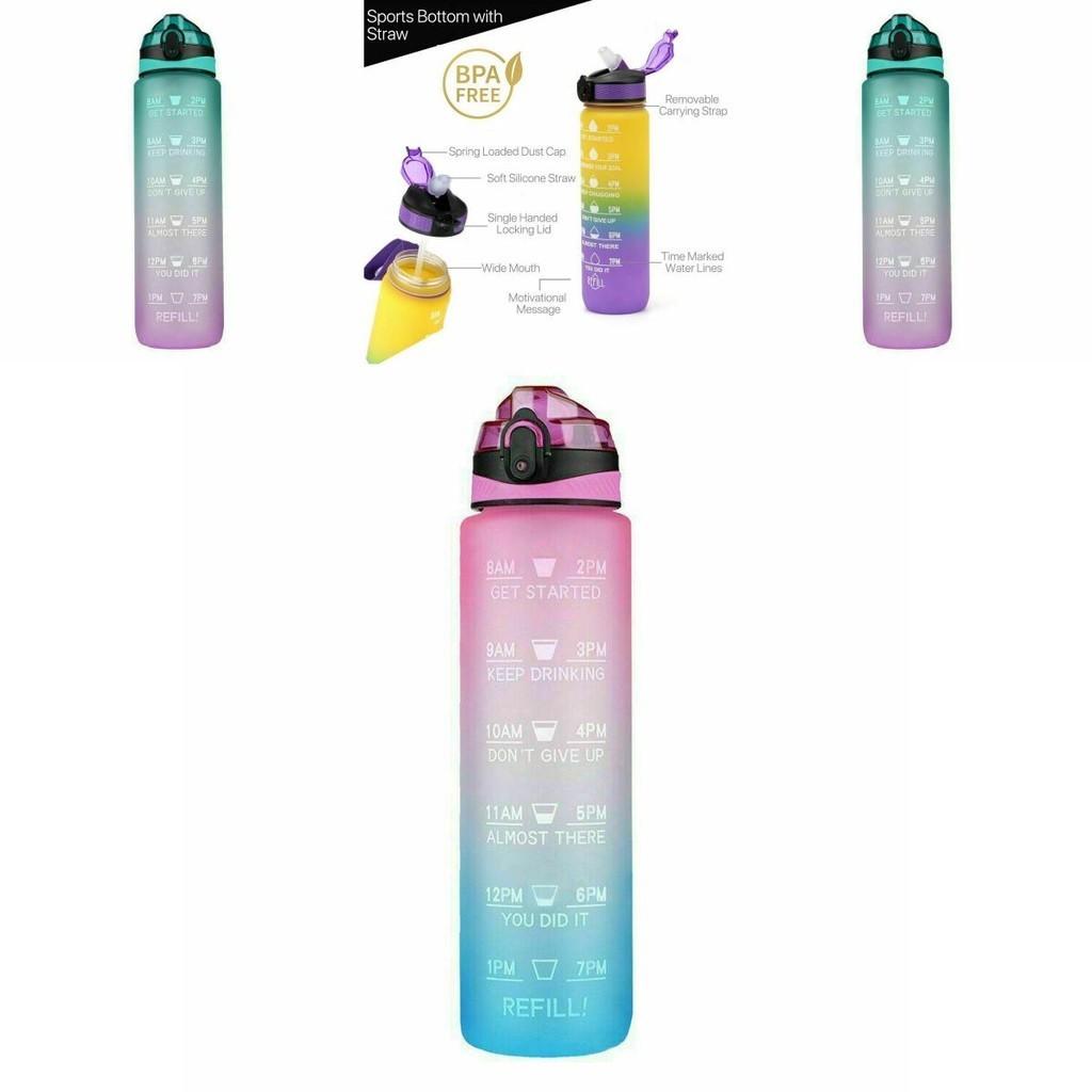 Omorc 1l Sports Water Bottle Leakproof Bpa-free With Detachable Filter And Time Marker