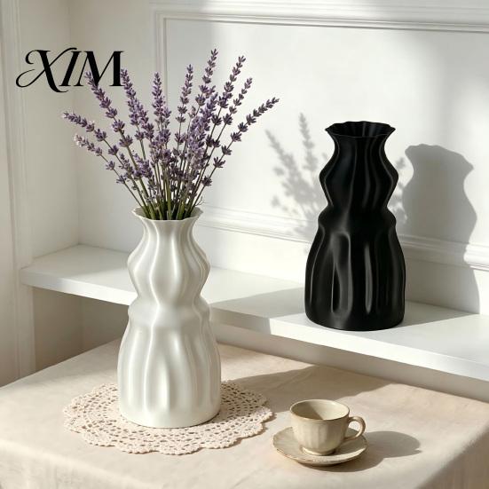 Unique Geometric Desktop Vase 3D Printed Flower Vase, Modern Decorative Minimalist Container, Art for Living Room Floral Arrangement Holder