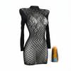 Women European American Fashion Sexy Lingerie Hollow Out Backless Diamond Grid Hip Wrap Bodycon Dress