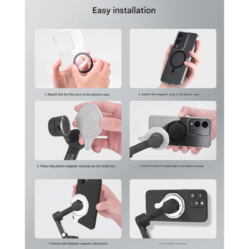 Aluminum Alloy Quick Release Phone Clamp for Mobile 7 7P 8 Handheld Stabilizers Secure Magnetic Attachment