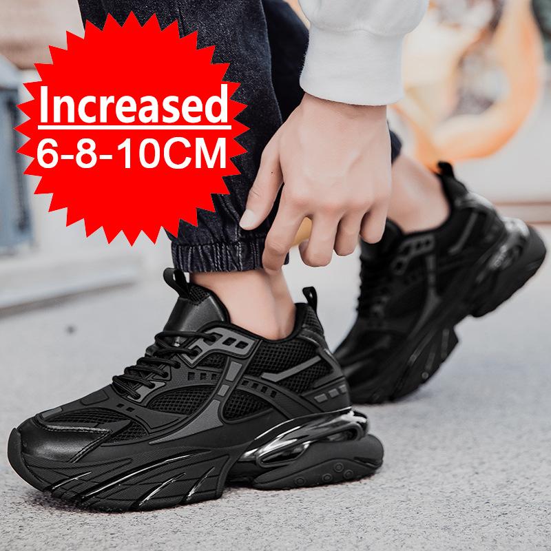 Men Mesh Elevator Shoes Height Increase Sneakers Shoes for 8/10CM Sports Casual Shoes Invisible Inner Heightening Shoes for Men