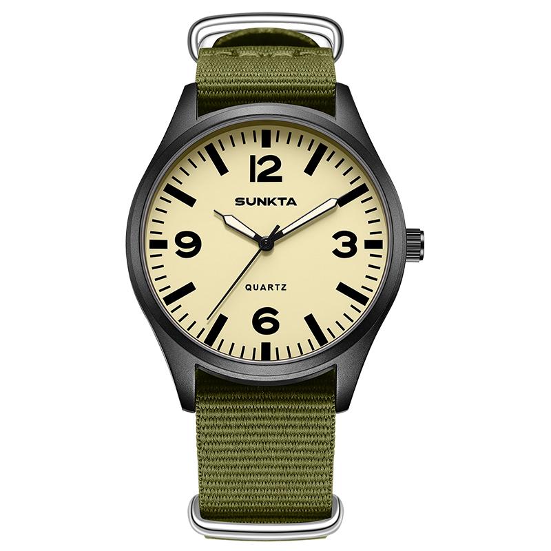 SUNKTA mens wristwatch nylon casual business waterproof clock luminous simple quartz Men's Fashion Watch relogios masculino